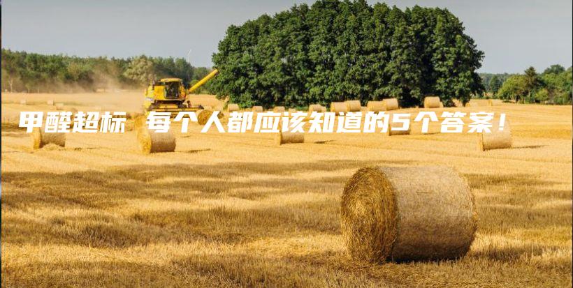 甲醛超標(biāo) 每個人都應(yīng)該知道的5個答案！